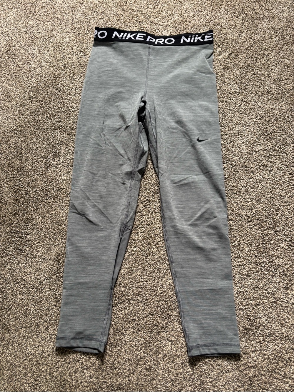 Nike Gray Womens' Performance Leggings with NIKE PRO Waistband
